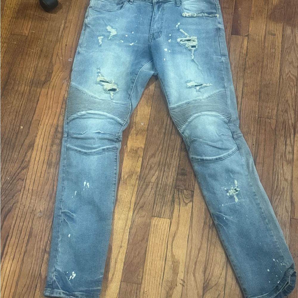 Distressed Blue Jeans for Men